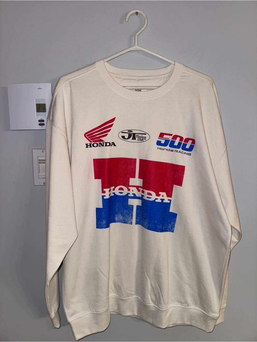 Men's Cream Honda Racing Graphic Sweatshirt - LaJet Society